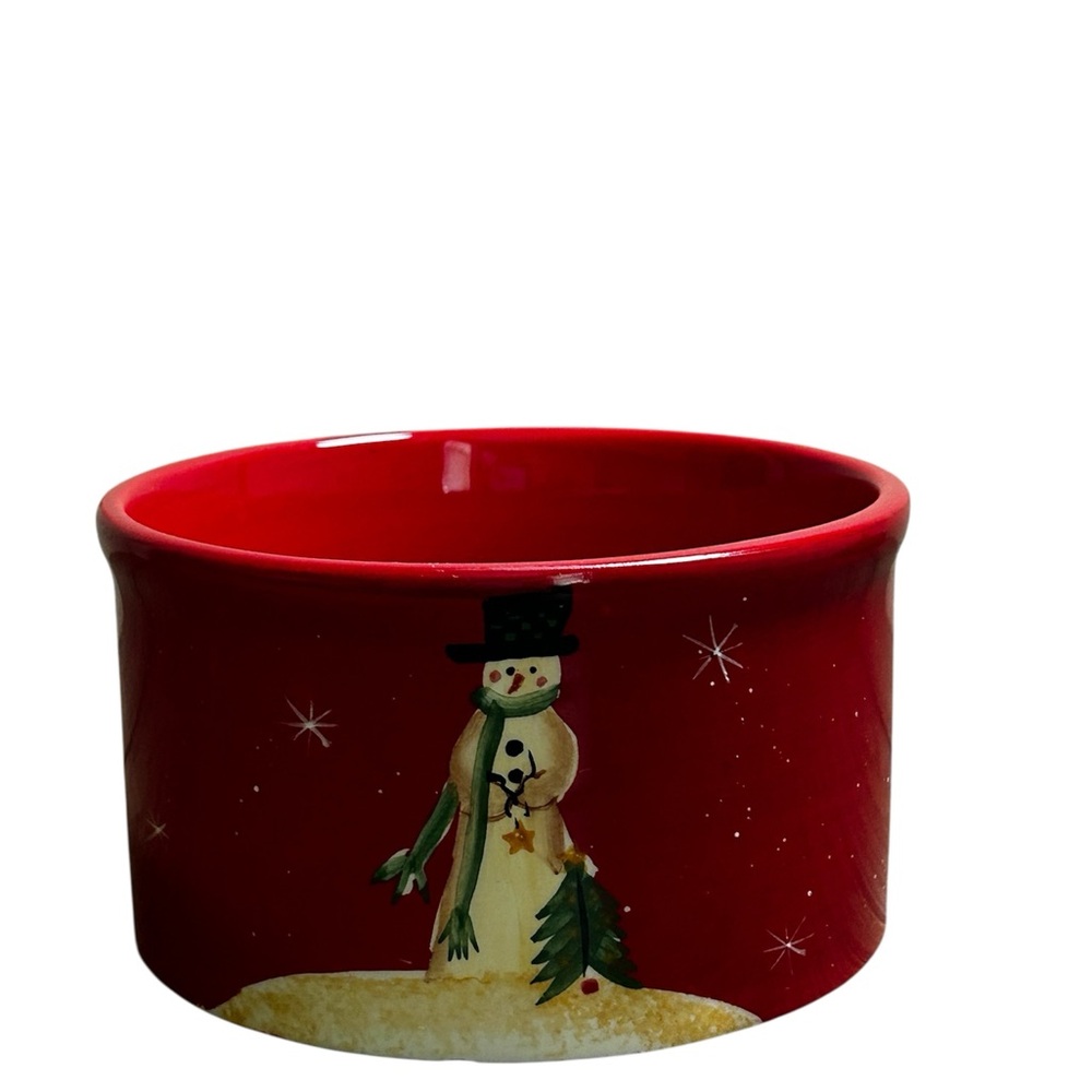 JCPenney Red Snowman Holiday Bowl